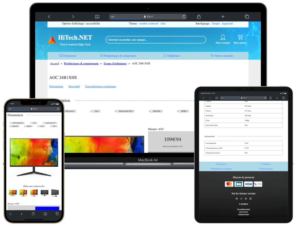 Mockup Website e-commerce project